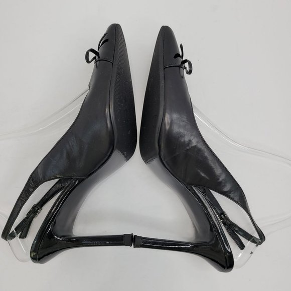 Ralph Lauren Pointed Toe Heels Women's Black Leather Shoes US Size 7B - Picture 5 of 9